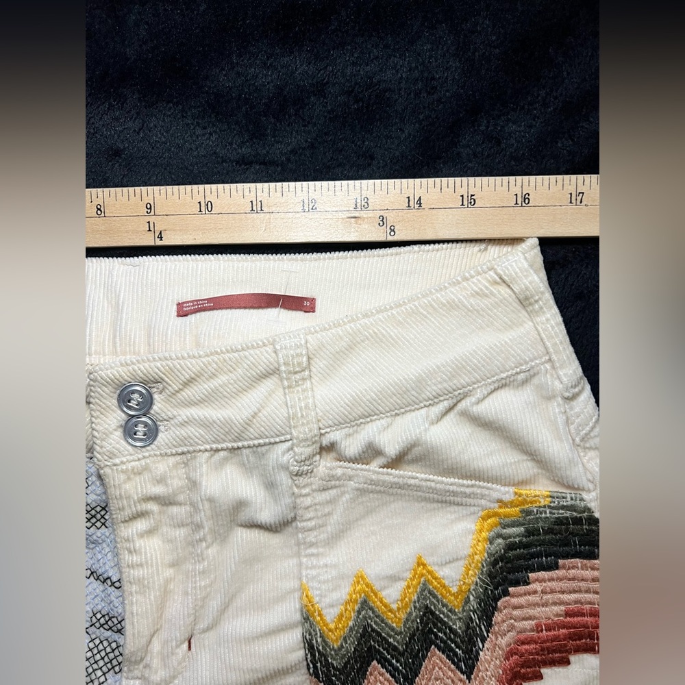Anthropologie BOHO Pilcro Taiga The Wonderer Ivory Corduroy Pants, Sz 30, NWOT - Picture 8 of 13